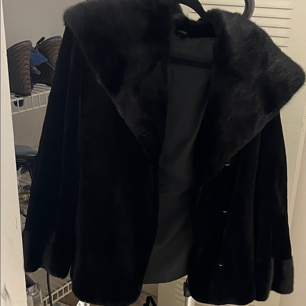 Black Faux Fur Cape